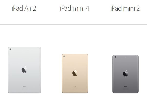 iPad Mini 2, 4 & iPad Air 2 : Apple augmente le stockage