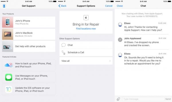 Apple Support : une nouvelle application pour aider les clients