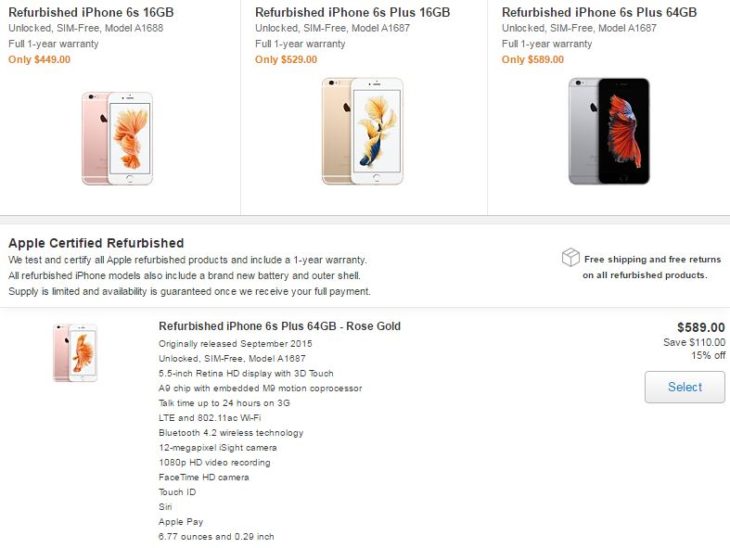 Apple propose d’acheter des iPhone 6 & 6s reconditionnés