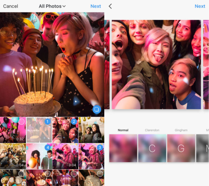 Instagram permet de partager jusqu’à 10 photos / vidéos par publication