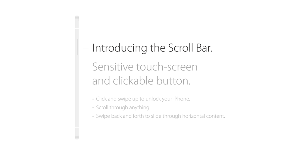 iPhone 8 : un concept sans bord et avec Scroll Bar sous iOS 11