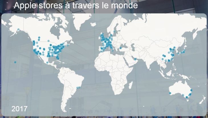 Infographie animée : les Apple Stores dans le monde depuis 2001