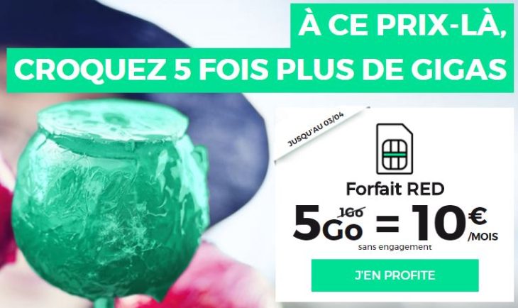 RED SFR : 2 forfaits en promo à vie (5Go à 10€/mois, 15+5Go à 15€/mois)