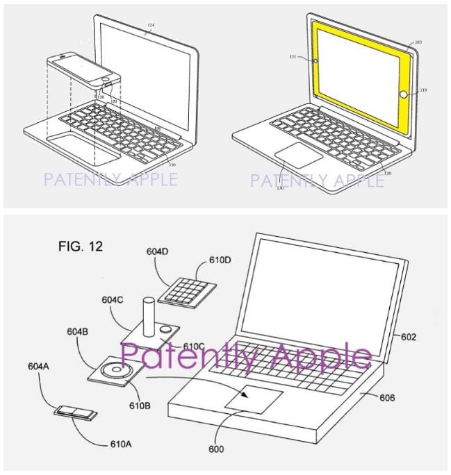 Brevet : un MacBook avec iPad pour écran & iPhone pour TouchPad