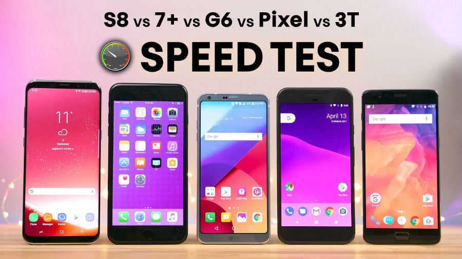 Galaxy S8 vs iPhone 7 Plus vs LG G6 vs Pixel vs 3T : test de rapidité