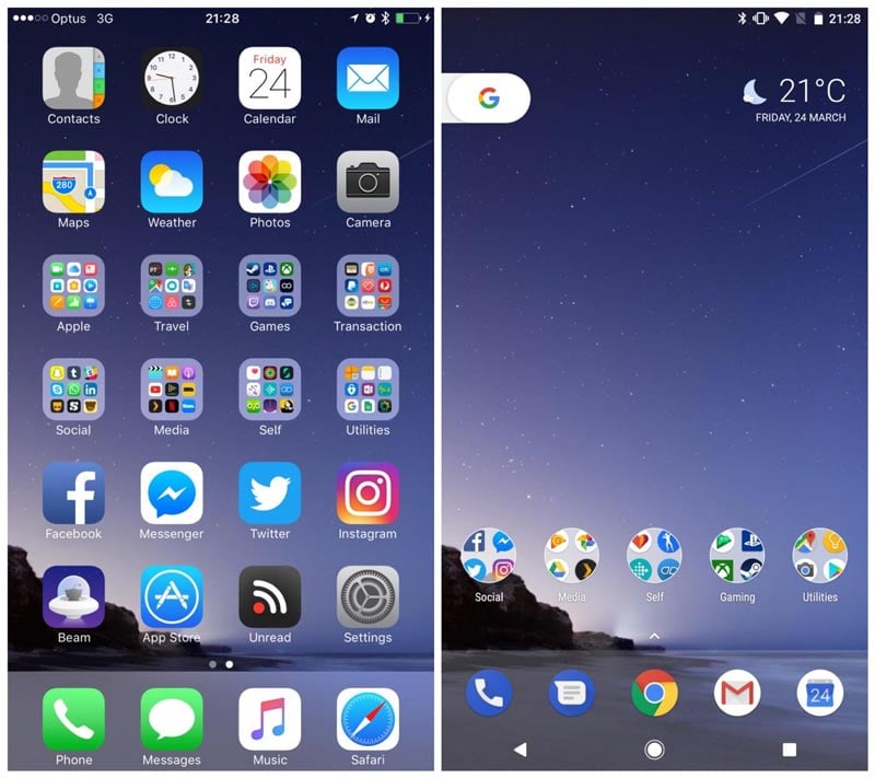 iOS 10 vs Android O : les différences entre les 2 OS en images