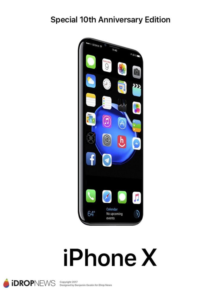 iPhone 8 : un rendu sous iOS 11, avec un mode “Dark”