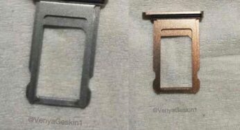 iPhone 8 : des photos de tiroirs pour la carte SIM (argent et or/cuivre)