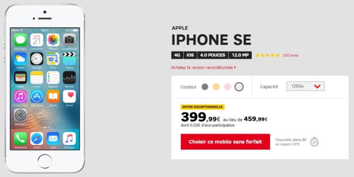 Bon plan : l’iPhone SE 128Go débloqué à seulement 399€ via SFR