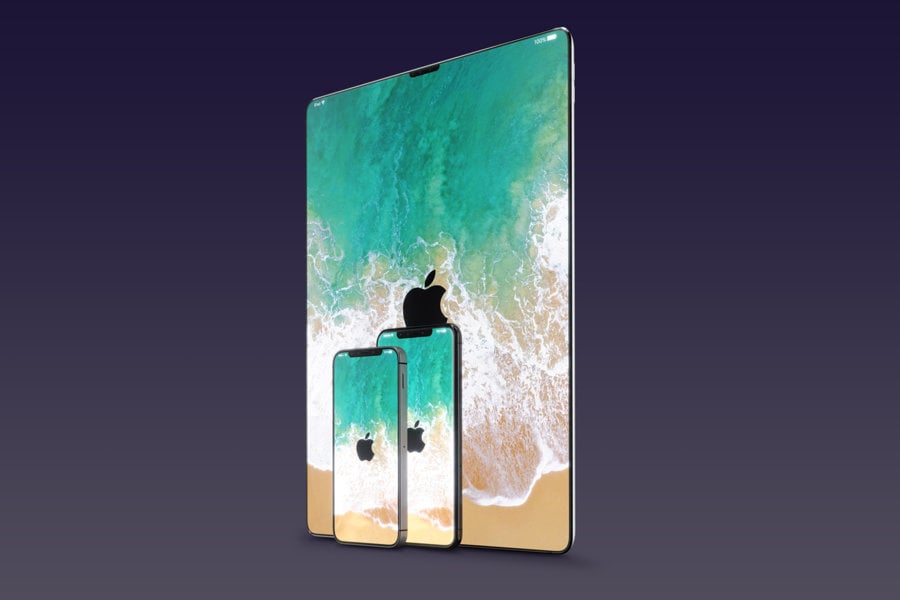 Concept : l'écran de l'iPhone X sur iPad, Apple Watch & MacBook