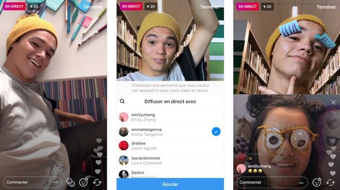 Instagram propose d’inviter un ami à ses vidéos en direct