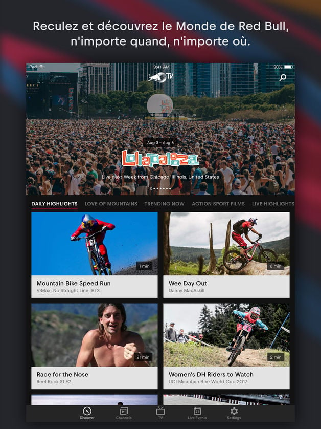 App du jour : Red Bull TV (iPhone & iPad - gratuit)