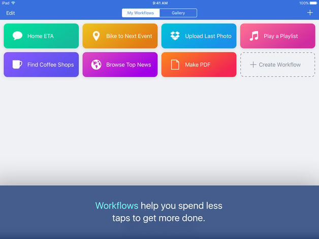 App du jour : Workflow (iPhone & iPad - gratuit)