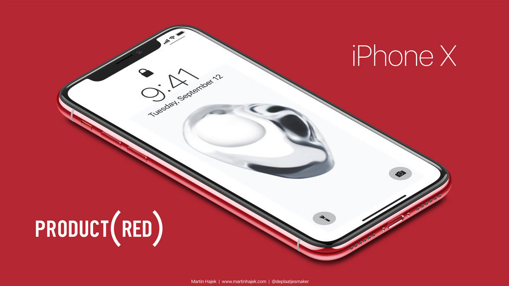 Concept : l'iPhone X (PRODUCT)RED rouge vu par Martin Hajek