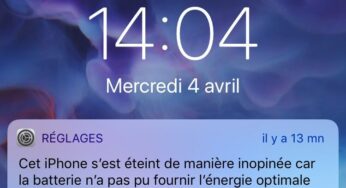 iPhone : enfin une notification de bridage des performances