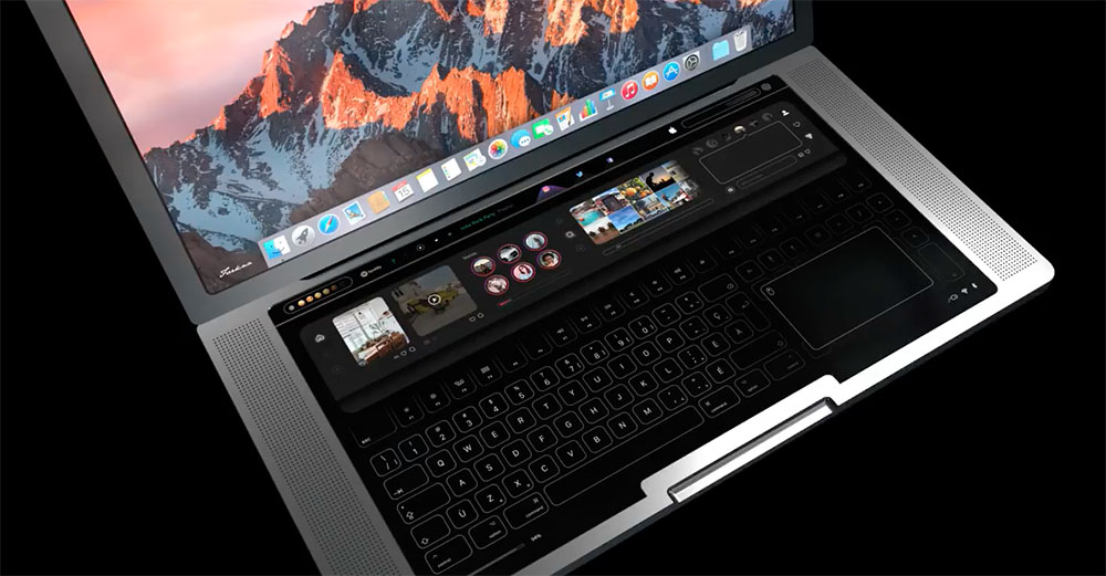 Concept : un MacBook Pro avec un clavier tactile et une énorme Touch Bar