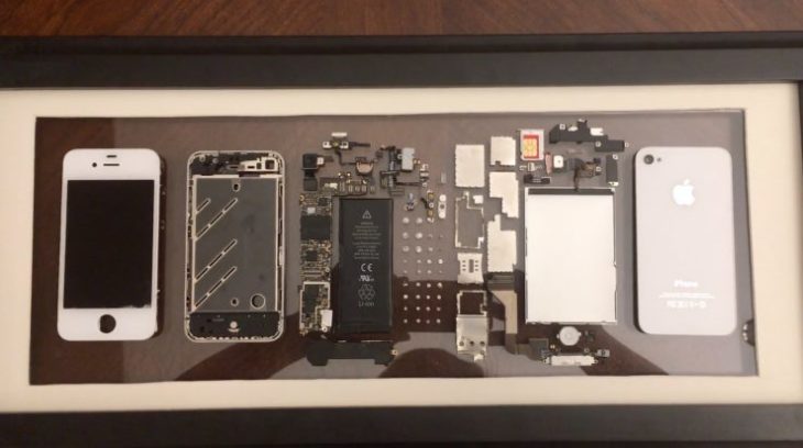Insolite : il démonte son iPhone 4 et en fait un joli tableau