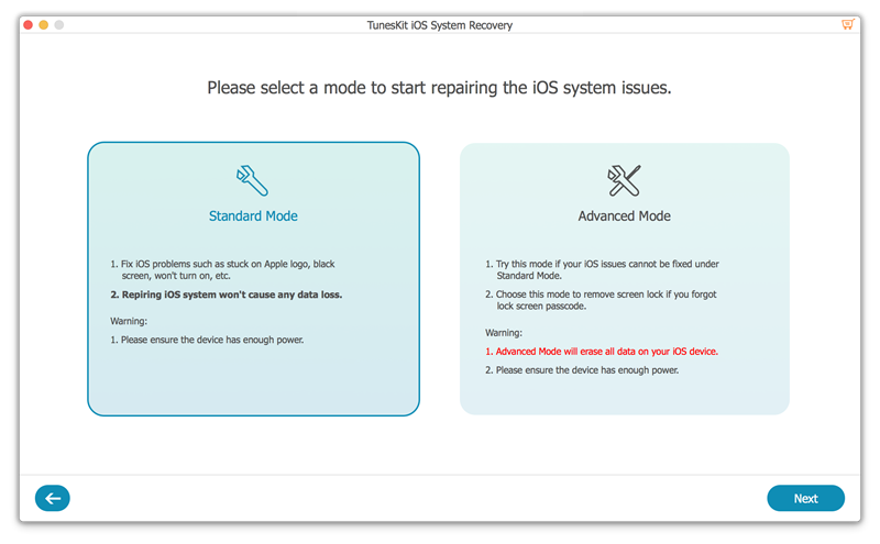 TunesKit iOS System Recovery : corrigez vos problèmes iOS sur Mac !