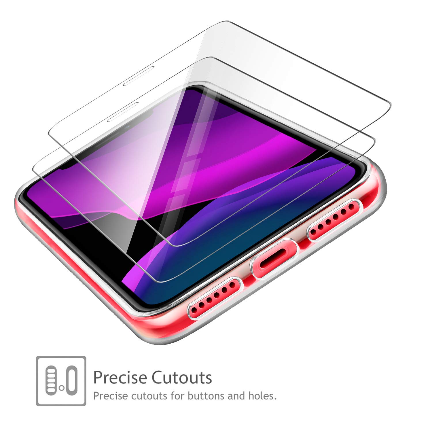 Apple IPHONE 11 Écran Protecteur Et TPU Coque Flexible Housse - Transparent