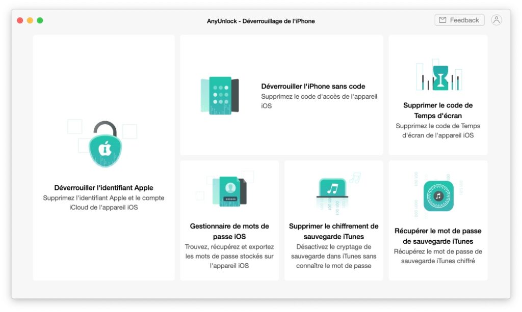 AnyUnlock : déverrouiller un iPhone sans code, Touch ID, Face ID...