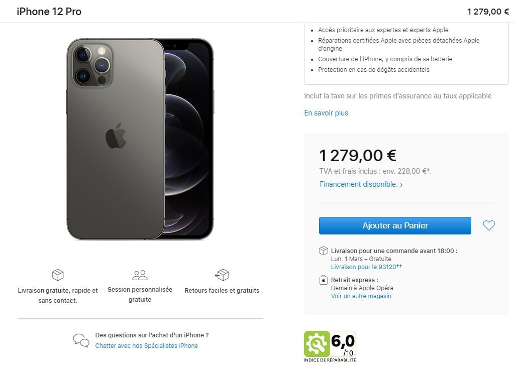 Apple ajoute l'indice de réparabilité des iPhone & Mac en France