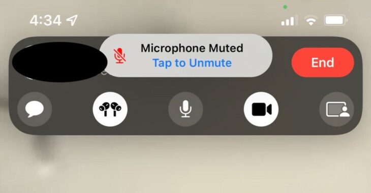 FaceTime sur iOS 15 vous avertit si vous parlez avec le micro coupé