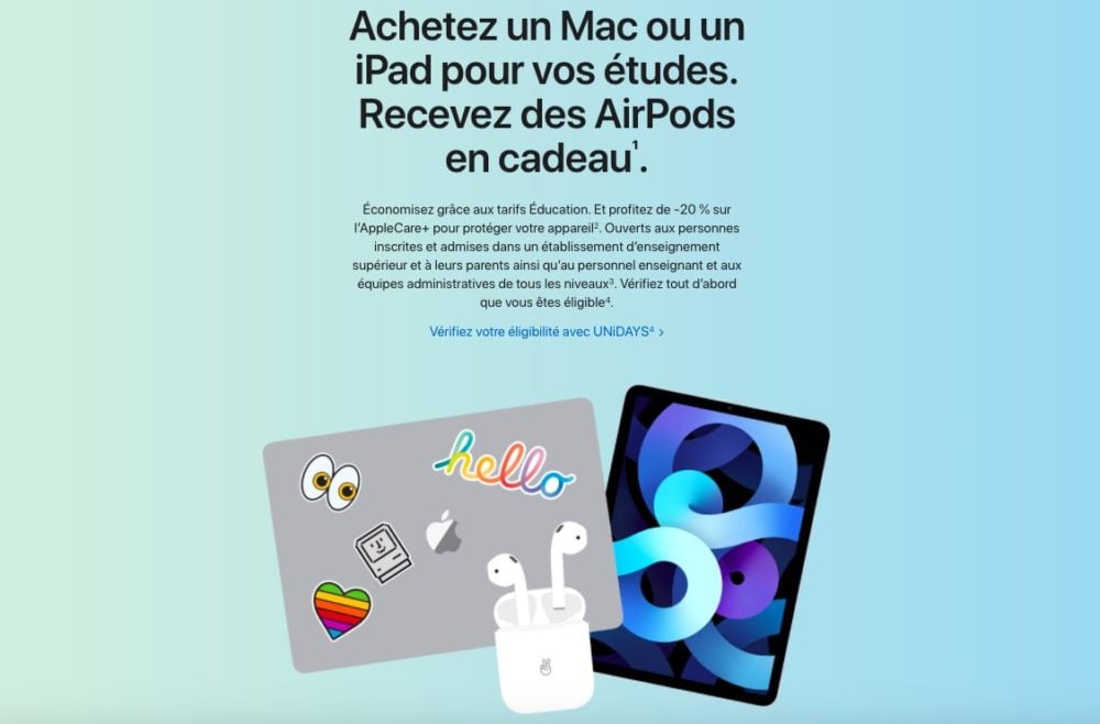 Back To School 2021 : Apple offre des AirPods aux étudiants