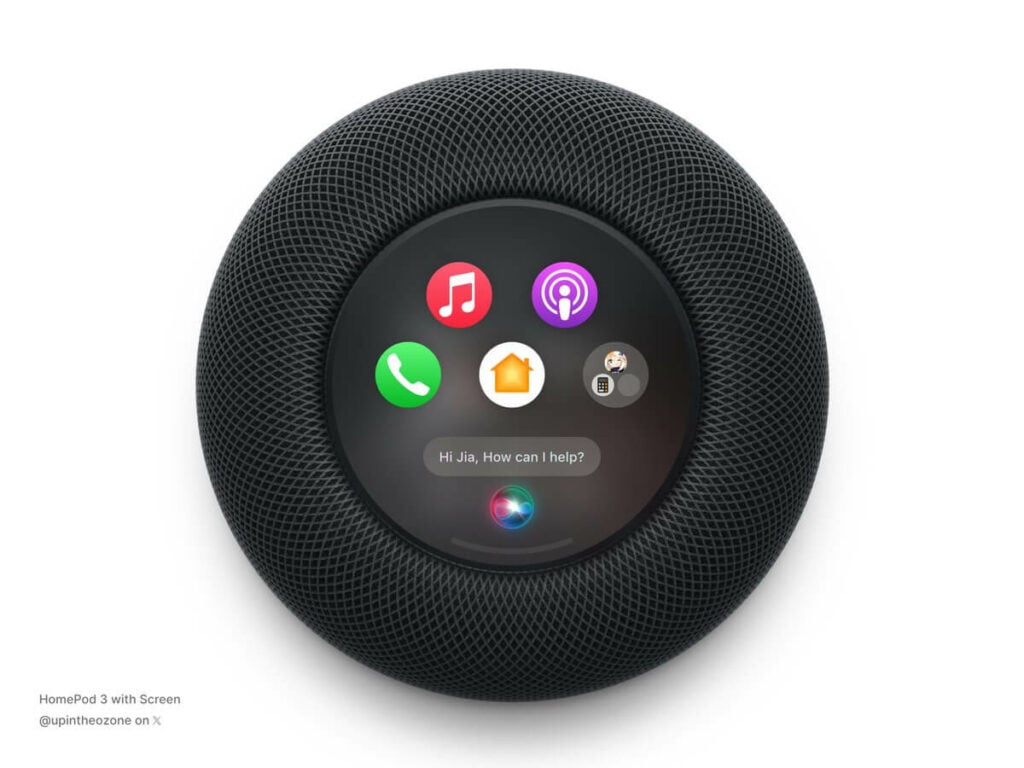 Concept de HomePod 3 avec écran par @upintheozone sur X