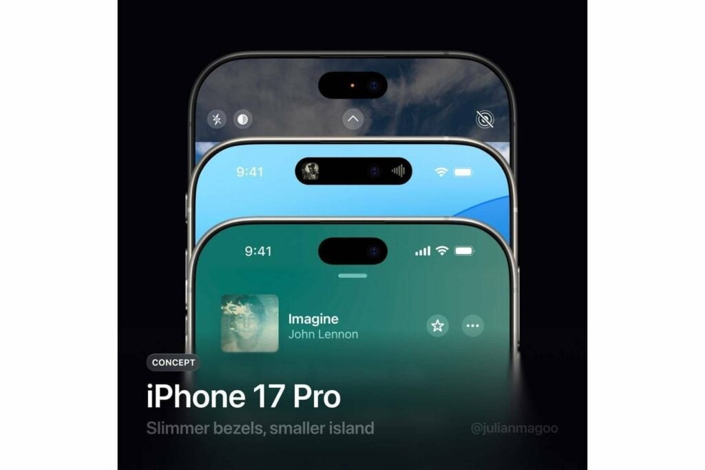 Une Dynamic Island réduite sur l’iPhone 17 Pro ? – Source : Mydrivers