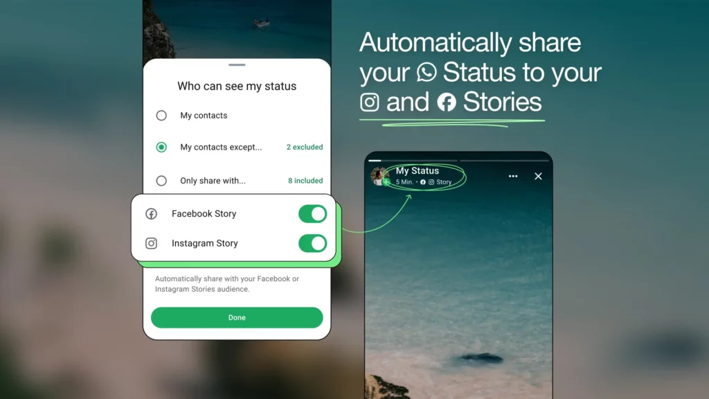 WhatsApp : vous pouvez désormais partager vos statuts en stories sur Instagram et Facebook