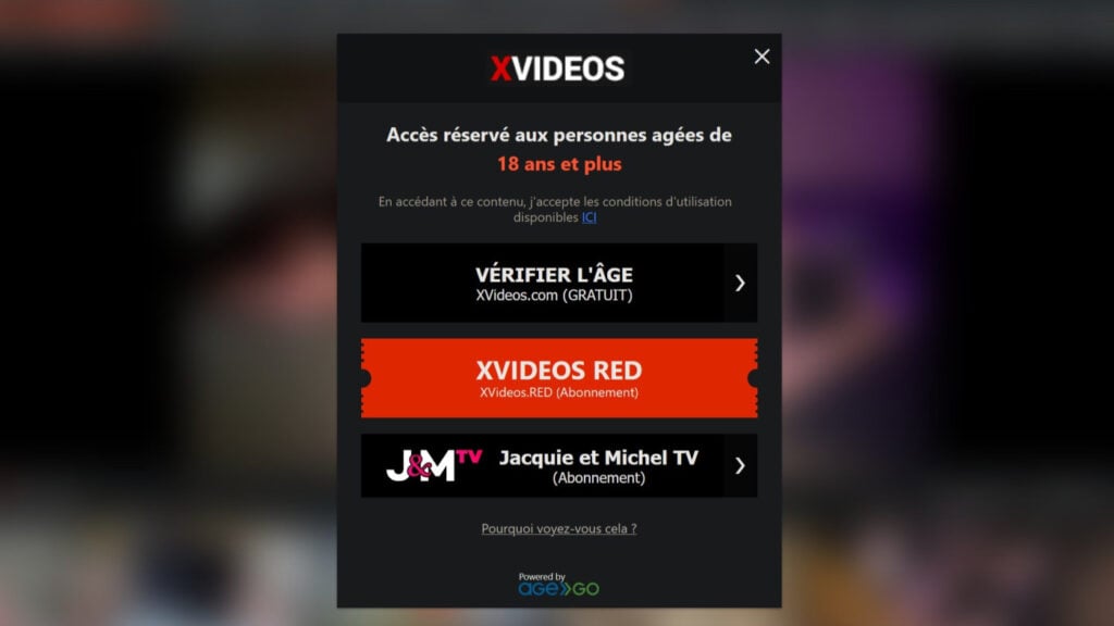 Xvideos, Xhamster… 5 sites pornos vérifient désormais votre âge en France Xvideos, Xhamster… 5 sites pornos vérifient désormais votre âge en France