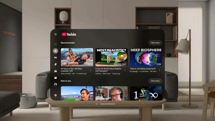 YouTube débarque sur l&rsquo;Apple Vision Pro