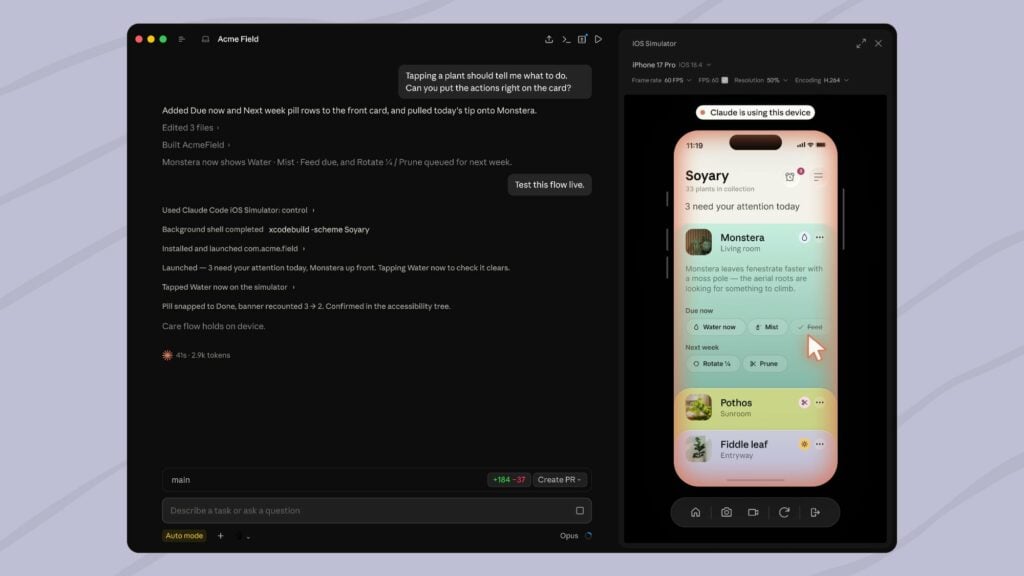 Claude Code peut désormais créer et tester des apps iOS dans le simulateur d&rsquo;Apple