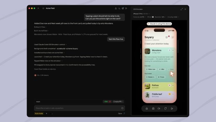 Claude Code peut désormais créer et tester des apps iOS dans le simulateur d&rsquo;Apple